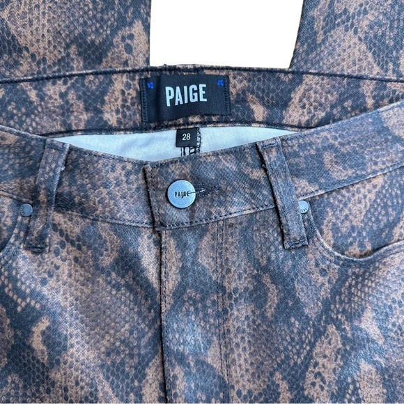 PAIGE Brown Snake Print HOXTON ULTRA SKINNY - Picture 6 of 10